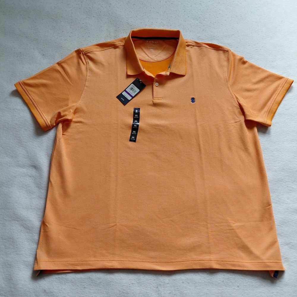 IZOD Advantage Performance Polo Shirt Mens XXL Coral Orange Stretch Golf NWT